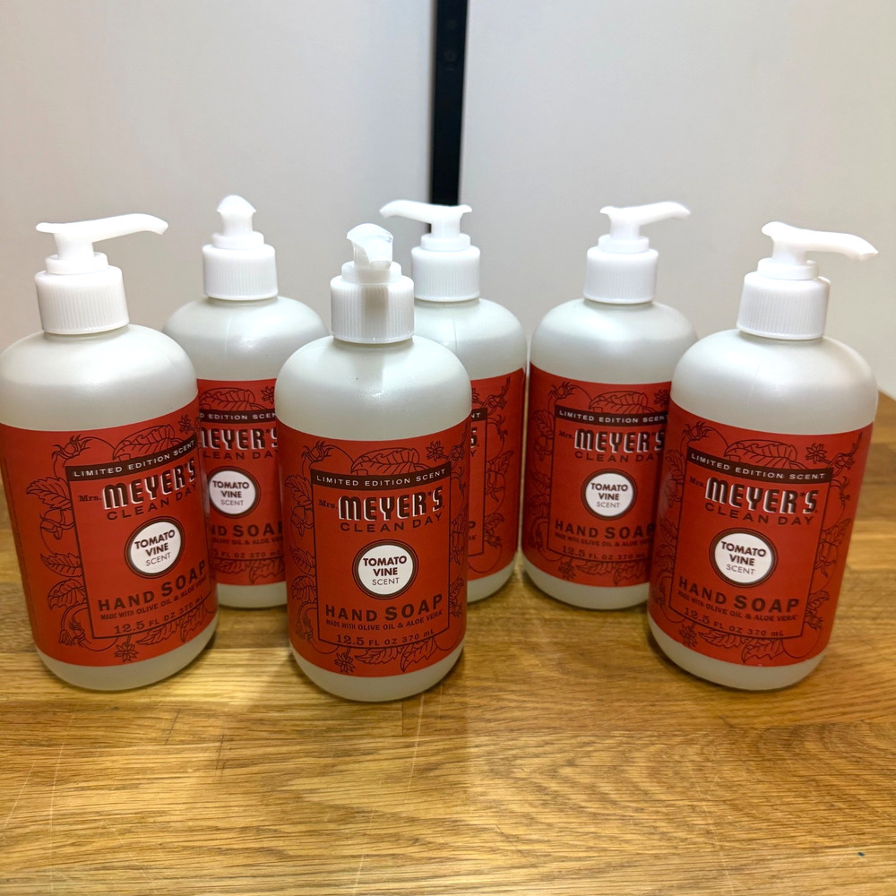 LOT of 6 - MRS. MEYER'S TOMATO VINE HAND SOAP (12.5 oz each) Limited Edition